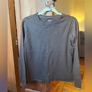 100% Cotton Heathered Brown LANDS' END longsleeve shirt